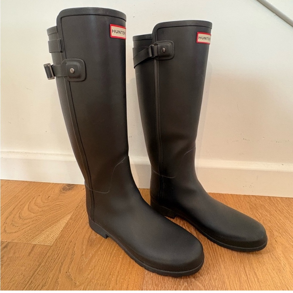 Hunter Refined Black Rain Boots